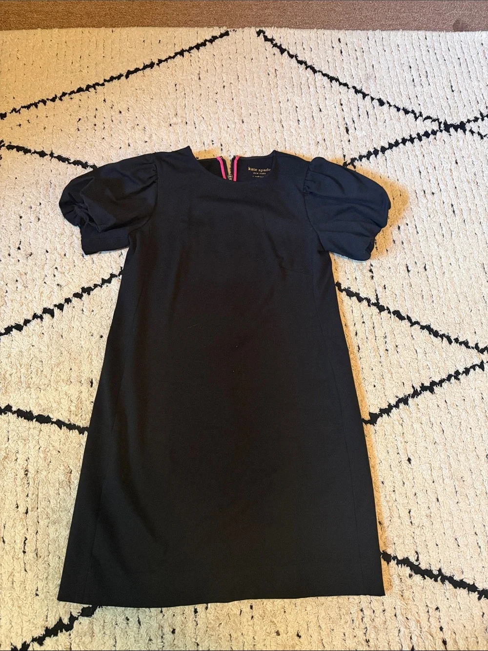 kate spade Black Puff-Sleeve Shift Dress